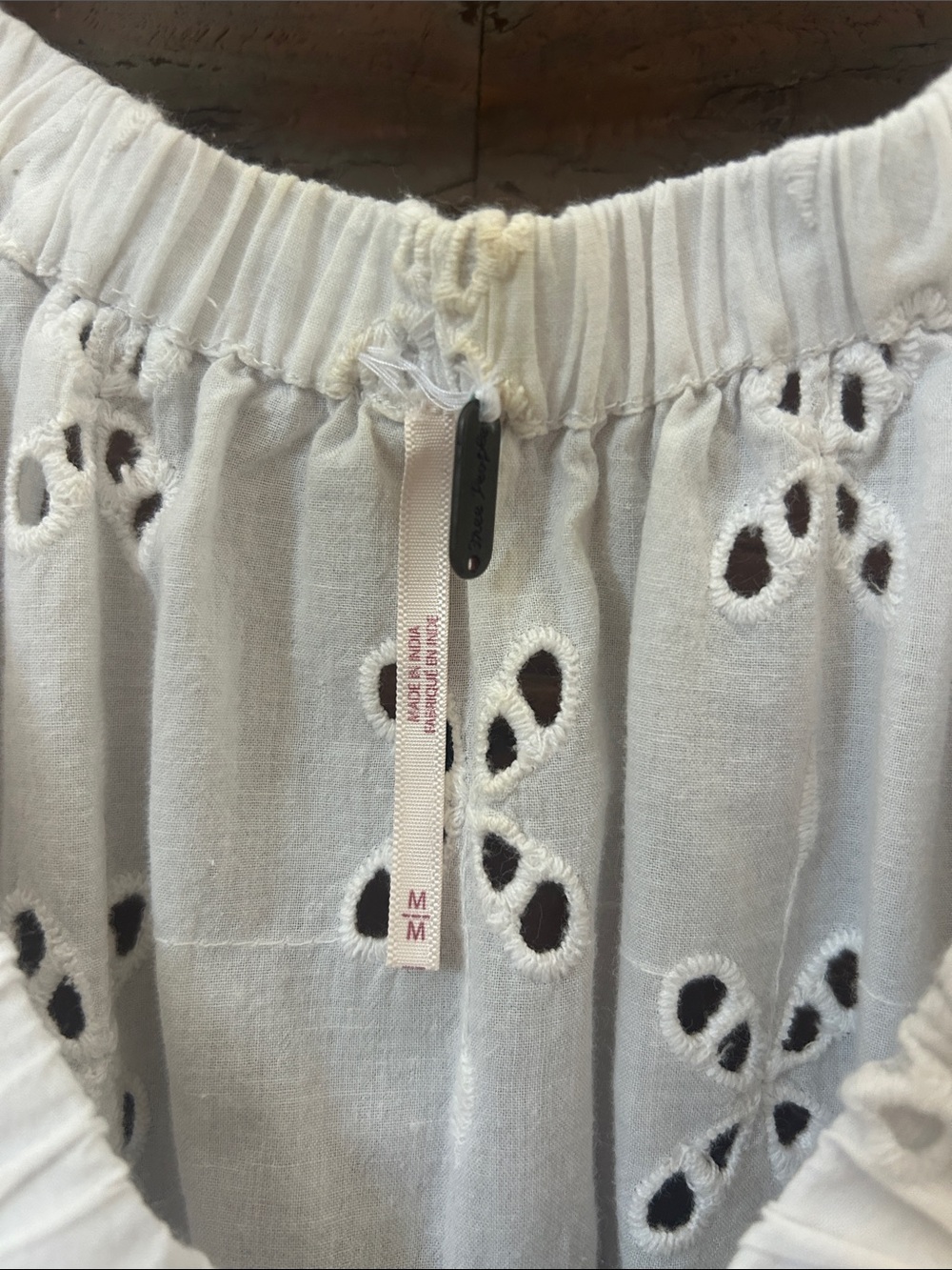 White Eyelet Embroidered Ruffle Blouse - Picture 3 of 3